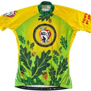 Peak Sports Apple Cider Century Cycling Jersey Unisex 2XL Yellow Green Full Zip